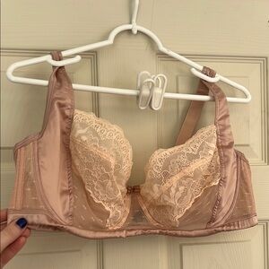Lace Trimmed Bra in Blush